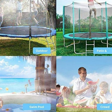 Outdoor Misting Cooling System Generies Trampoline Sprinklers for Kids Outdoor Trampoline Spary Park Fun Summer Water Toys,Children Party Park 49ft（15Meter） Patio Misting Kit for Patio TRAMPLINE